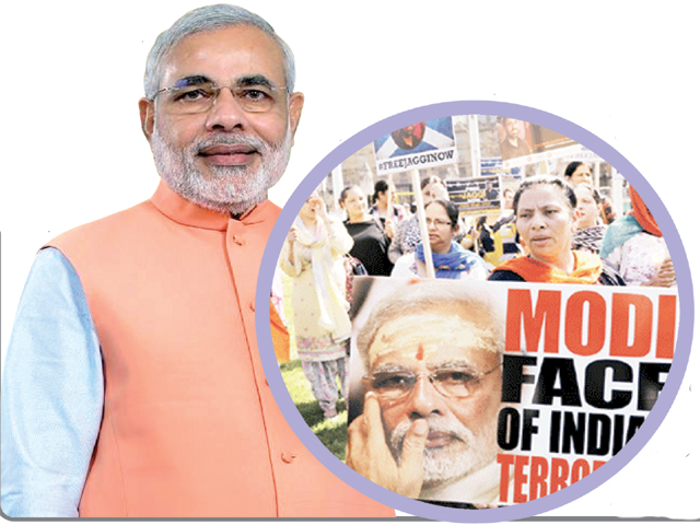 بھارتی وزیر اعظم کا دنیا بھر میں قاتل مودی کے نعروں سے استقبال