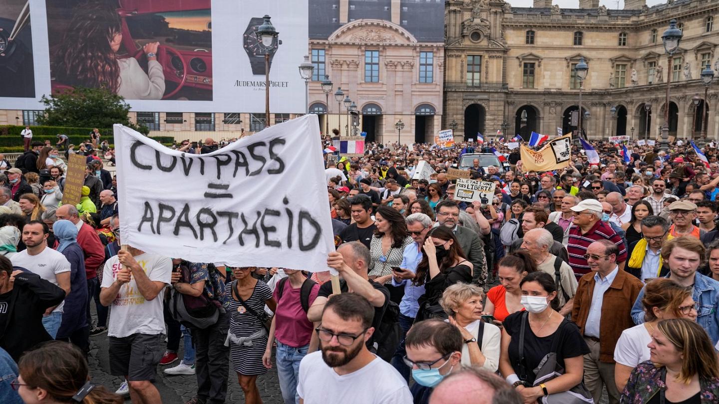 ویکسین کی زبردستی، فرانس میں مظاہرے