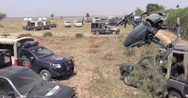 پولیس کا کچے کے ڈاکوؤں پر ڈرون حملہ، متعدد زخمی