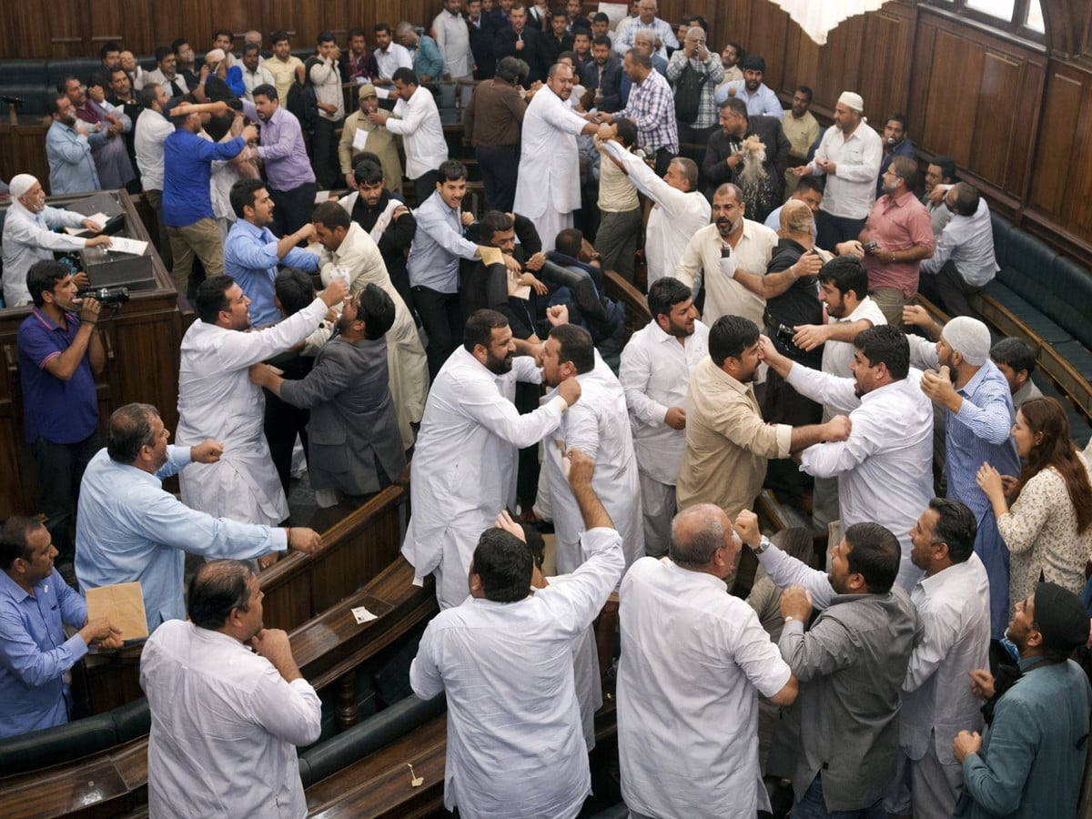 کراچی سٹی کونسل اجلاس بدترین ہنگامہ آرائی کی نذر، اراکین کا ایک دوسرے پر تشدد